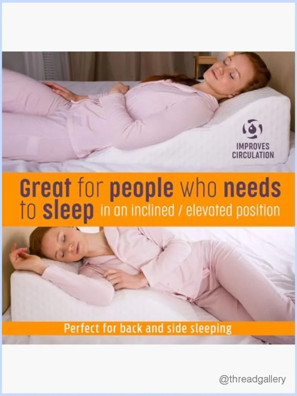 Memory Foam Wedge Pillow for Acid Reflux & Snoring Relief